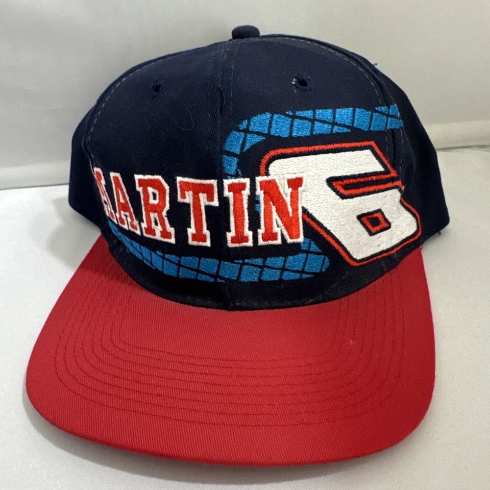 Mark Martin Vintage 90s NASCAR Competitors View Snapback Cap Hat Navy Red
